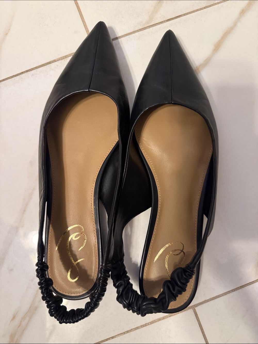 Sam Edelman Black pointed slip on shoes